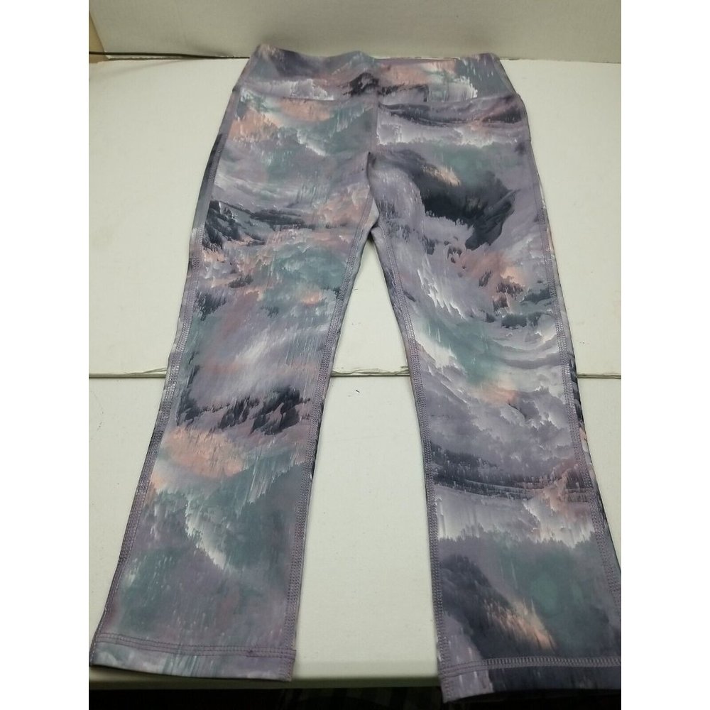 Marika Lavender Gray Pink Abstract Print Yoga Pants